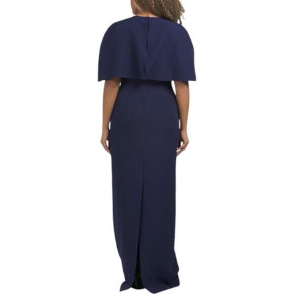 RENE BY RENE RUIZ 2pc Cape Gown With Beaded Applique - Picture 3 of 6